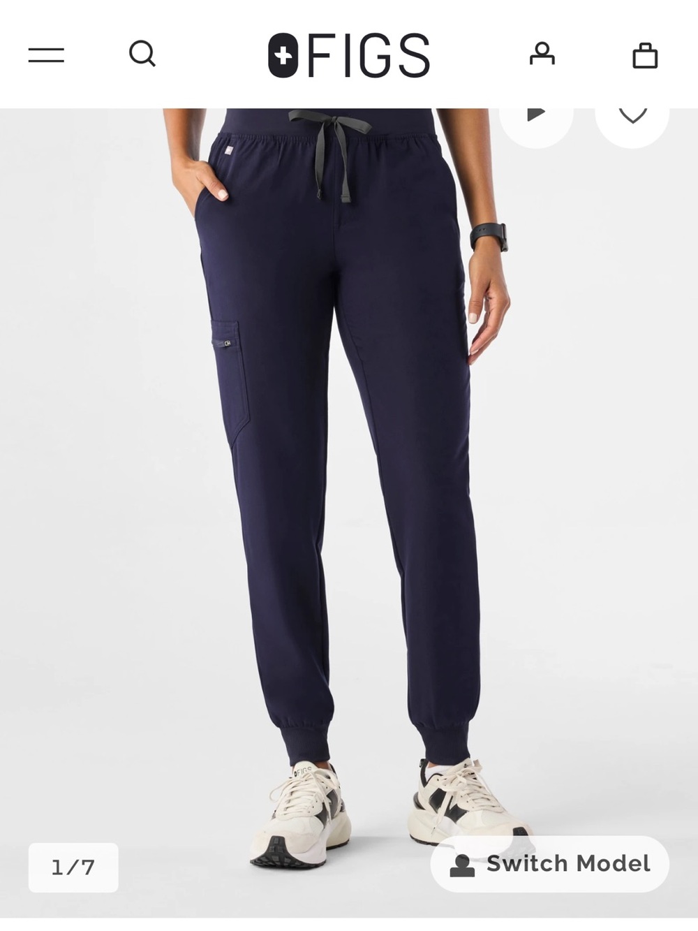 Figs Navy Blue Scrub Pants Size Small